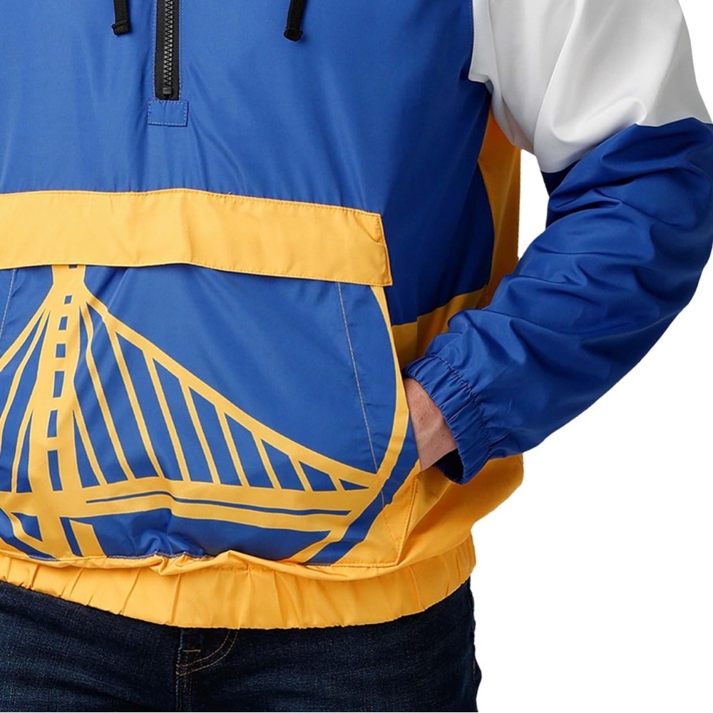 Golden State Warriors Blue and Yellow Windbreaker - Picture 4 of 4